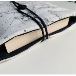 Pochette à livre - Carte (noir et blanc)