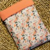 Pochette à livre - Petites fleurs Corail