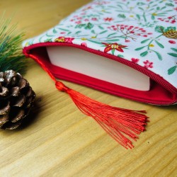 Pochette à livre de Noël zippée