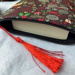 Pochette à livre de Noël zippée