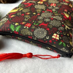 Pochette à livre de Noël zippée