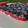 Pochette à livre avec zip - fleurs de cerisier - zip rose