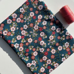 Pochette à livre avec zip - fleurs de cerisier - zip rose