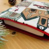 Pochette à livre avec zip illustré d'un village de Noël