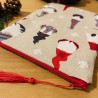 Pochette à livre avec zip - Lutins de Noël