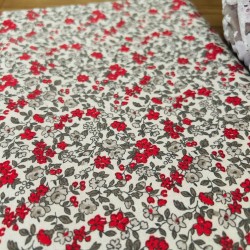 Pochette à livre imperméable avec zip - Petites fleurs rouges