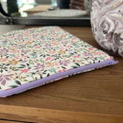 Pochette à livre avec zip feuilles de printemps
