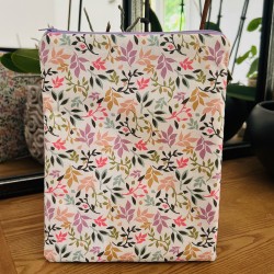 Pochette à livre avec zip feuilles de printemps