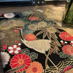 Pochette à livre avec zip - Grue japonaise