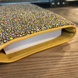 Pochette à livre avec zip - Fleurs automnales