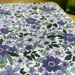 Pochette livre zippée fleurs de romantiques violettes