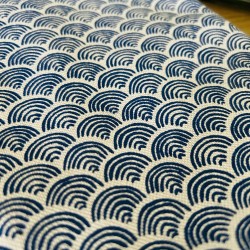 Pochette à livre avec zip - Eventails bleus