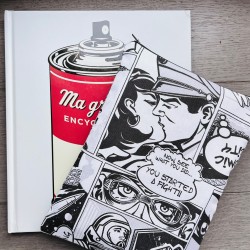 Pochette à livre zippée - Comics noir et blanc