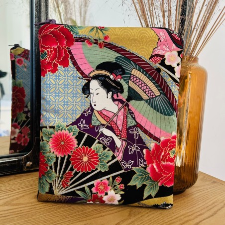 Pochette livre zippée Geisha
