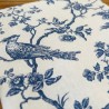 Pochette à livre avec zip - oiseaux bleus dans esprit toile de Jouy
